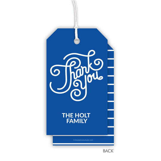 Curly Thank You Vertical Hanging Gift Tags